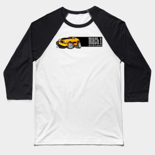 Mach 1 Yellow with Black Stripe Baseball T-Shirt